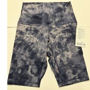 Lululemon Align Shorts Size 8 Super High Rise 10" Tie Dye Diamond Biker Shorts